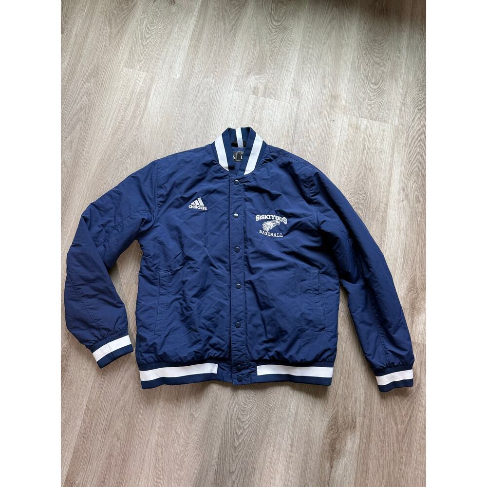 College of the Siskiyous Baseball Jackett, Men's Large, Navy Blue Embroidered